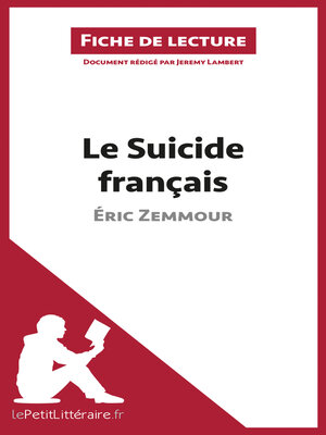 cover image of Le Suicide français d'Éric Zemmour (Fiche de lecture)